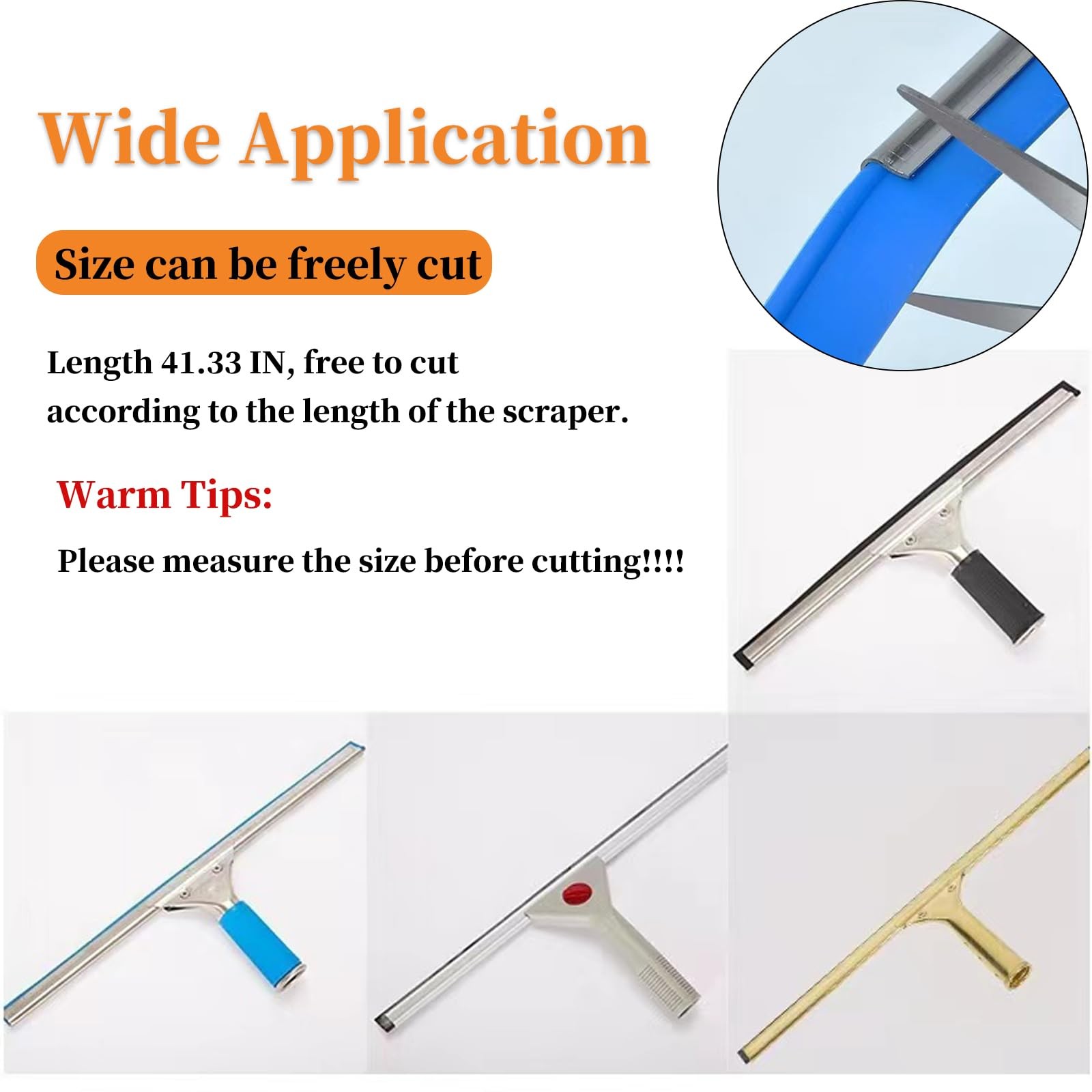 2 Pcs 41 Inch Squeegee Replacement Rubber Blade, Household Silicone