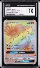 2017 POKEMON SHINING LEGENDS RAINBOW RARE HOLO #74 ENTEI GX CGC 10 GEM MINT on eBay