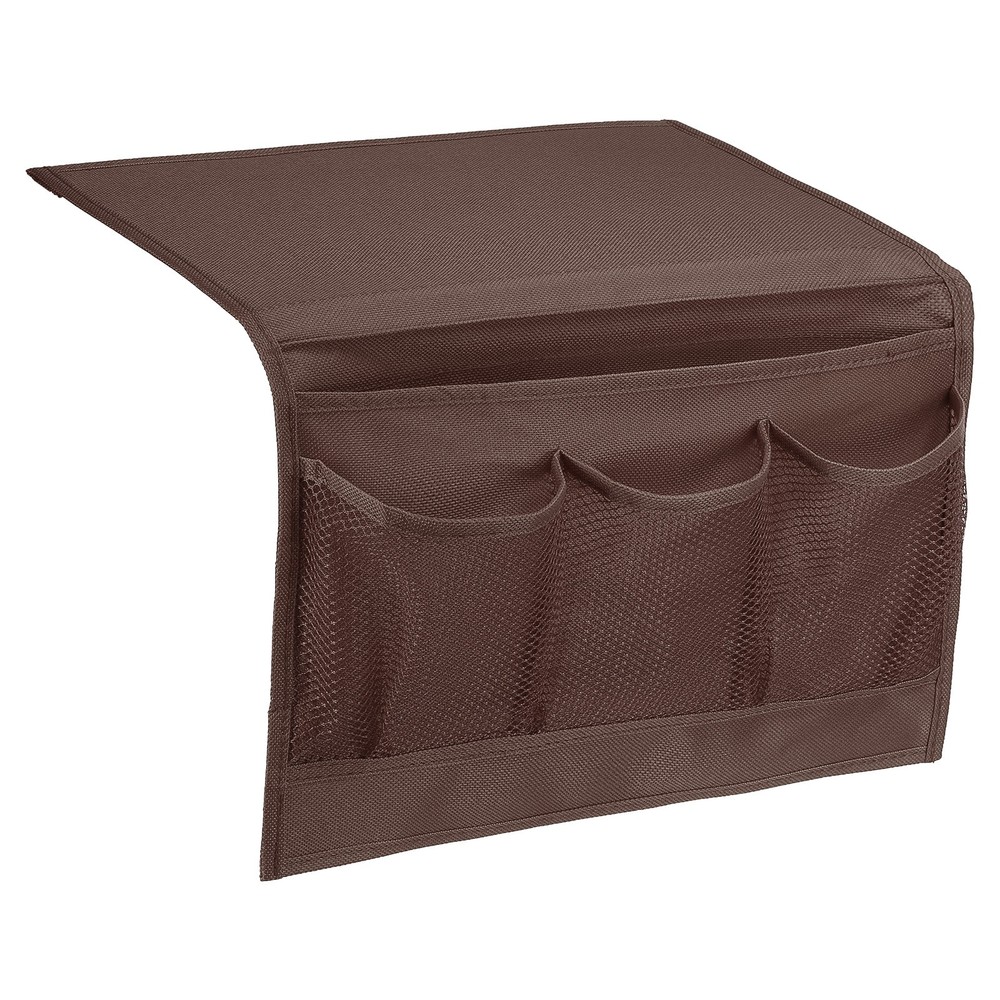 Bedside Caddy, Bed Caddy Bedside Organizer Bed Hanging Caddy 4 Pockets, Brown
