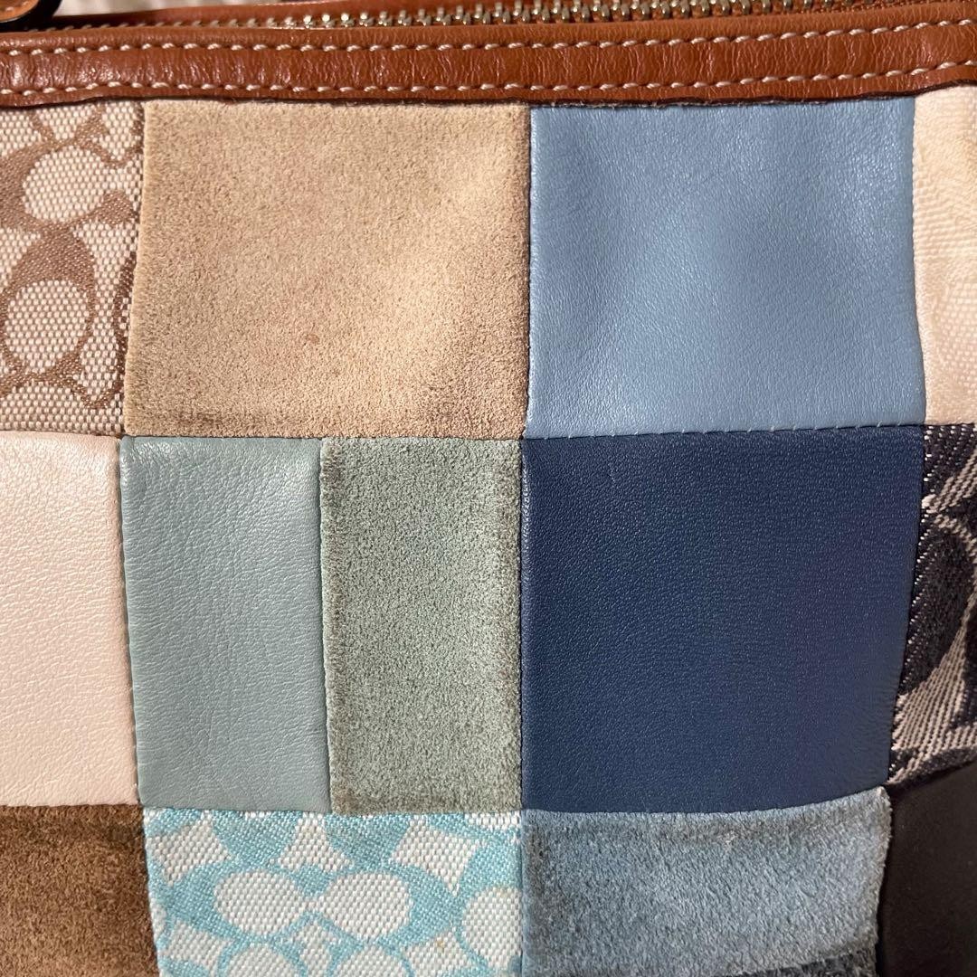 COACH Patchwork Canvas Leather Suede Shoulder Acc… - image 3