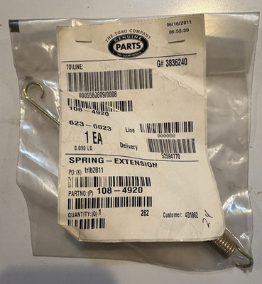 Toro Genuine OEM Clutch Cable Extension Spring 108-4920 Power Clear 621