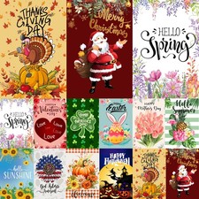 Seasonal Garden Flag Set of 12 Yard Flags for Outside12x18, Double Sided Than...