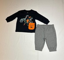 Carter's Unisex 3 Months Dinosaurs Trick or Treating Halloween Jogger Set NWT