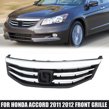 For 2011-2012 11 Honda Accord Chrome Radiator Bumper Grille Front Upper Grill