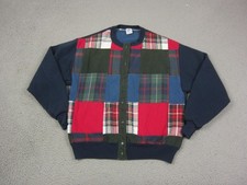 Vintage Patchwork Sweatshirt Womens Medium Blue Super Sweats Made in USA Jerzees