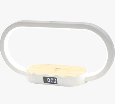 Wireless Charger With Alarm Clock And LED Touch Lamp By We Load, 15 W