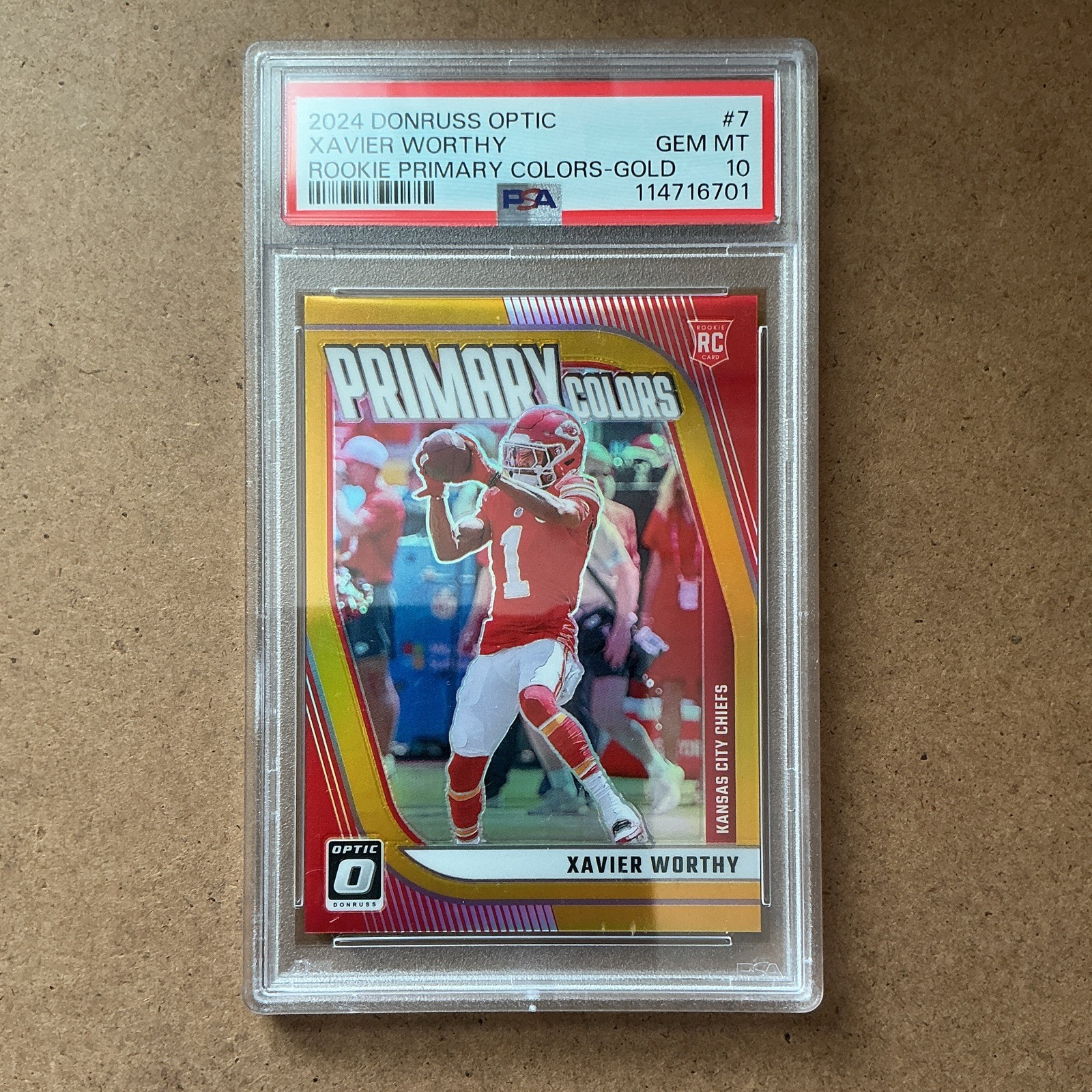 2024 Panini Donruss Optic Rookie Primary Colors Xavier Worthy Gold 02/10