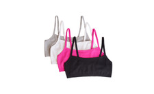 Fruit of the Loom Girls Spaghetti Strap Sports Bra, 4-Pack, Sizes 32
