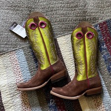 Ariat Futurity Boon Women's Western Boots Cognac/Electric Lime Size 5.5