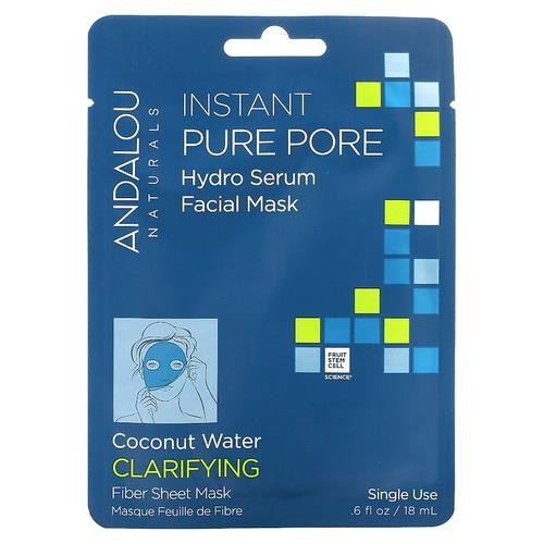 Andalou Naturals Instant Pure Pore, Hydro Serum Beauty Facial Beauty Mask 16z