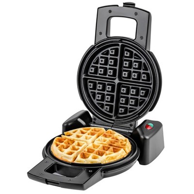 Waffle Maker Belgian 180 Rotating Non Stick Plates Black OVENTE WMF1440BR Cool