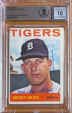 MICKEY LOLICH SIGNED 1964 TOPPS ROOKIE #128 BAS BGS AUTHENTIC AUTOGRAPH 10 AUTO