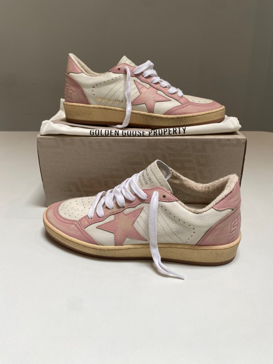 Golden Goose Ball Star Sneaker White Leather/Pink sz 37 New in Box