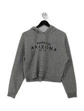Topshop Women's Hoodie UK 8 Grey Polyester with Viscose Pullover