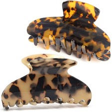 2 Pack Big Hair Claw Clips Tortoise Shell Nonslip Large Claw Clip For Women C...