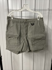 Vintage Columbia PFG Fishing Hiking Denim Jean Cargo Shorts Women's Size L