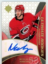 18 19 UD Ultimate Rookie NICOLAS ROY Auto Signed RC Blue Ink 027/ 175 Avalanche