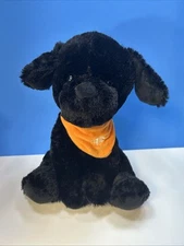Mills Fleet Farm Plush Dog Puppy Labrador Black Friday Orange Scarf Sitting 12”