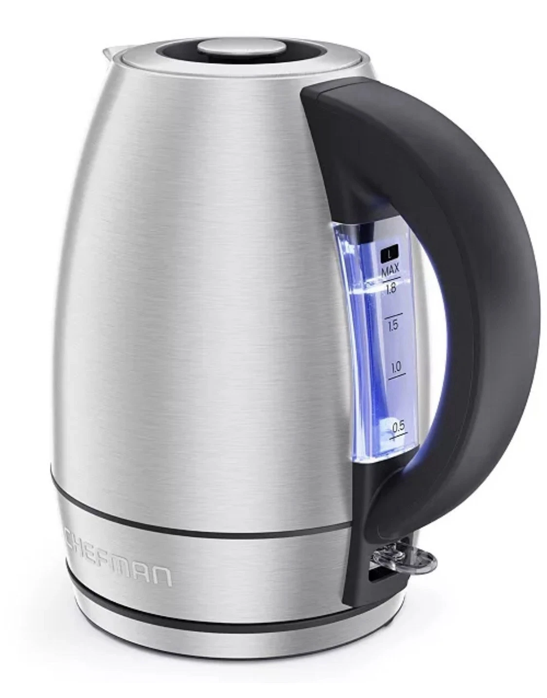 Chefman Fast Boiling 1.8L Electric Glass Kettle, Removable Tea Infuser,LED Light