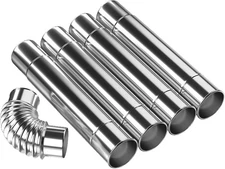 Chimney Pipe Kit – 5 Pcs, 2.36" Stainless Steel, for Wood Stove & Fireplace Us