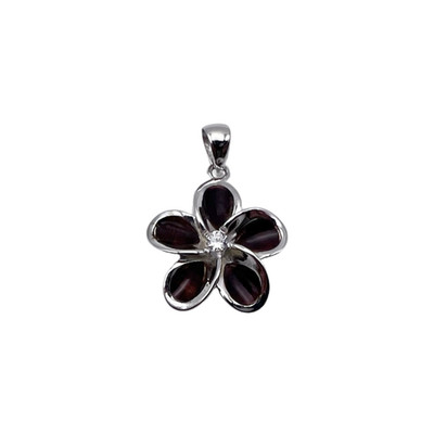 La'au Bloom Anhänger 925 Silber Hawaii Holz Intarsien Plumeria Charm kostenloser Versand