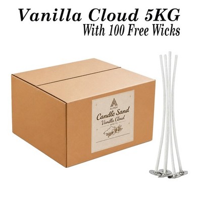 Vanillewolke Kerze Sandwachs 500g-5KG Duftperlen Zum Selbermachen Kostenlose Dochte UK