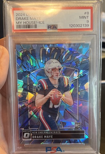 Drake Maye [Ice] #8 2024 Panini Donruss Optic My House card