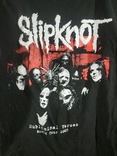 Camiseta de concierto Slip Knot para hombre Subliminal Versus World Tour 2005 gira talla M **