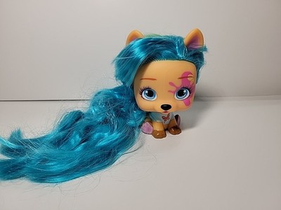 VIP Pets Surprise Turquoise Blue Long Hair Reveal Doll Dog Puppy 4.25''  IMC Toys