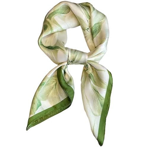 27.5 Inch Silk Feeling Scarf for Women Square Satin Head Scarf Hair Wrap A076