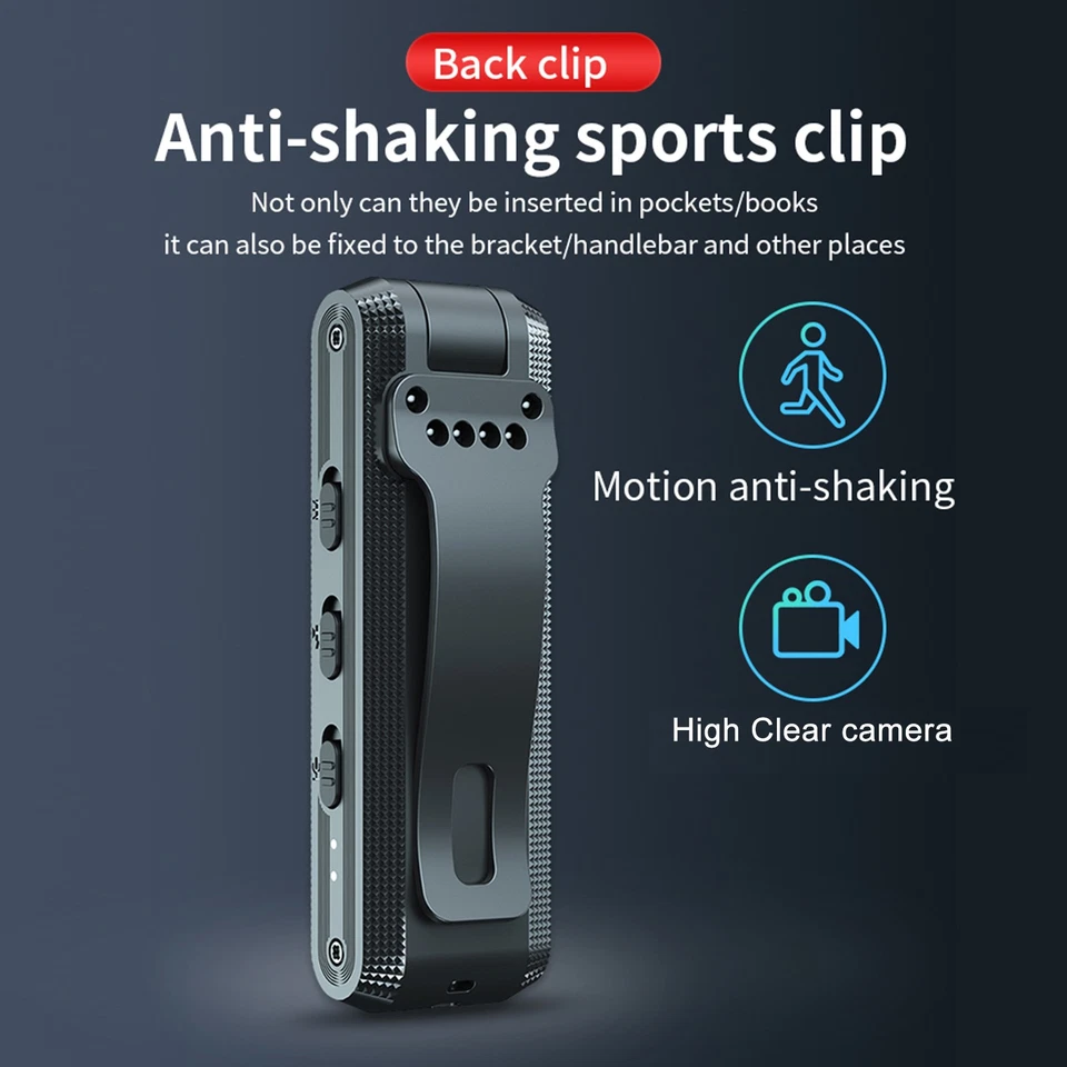 Cámaras corporales con grabación de audio y video 1080P alta claridad mini cámara corporal ZRHH Foto 2 de 4