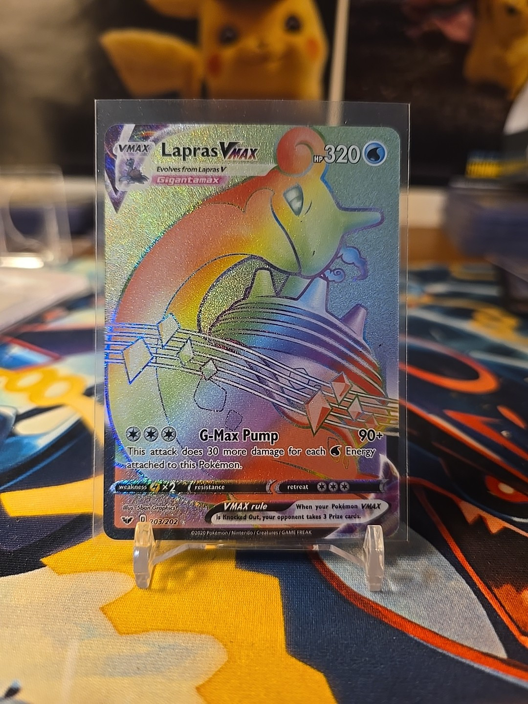 Lapras VMAX (Secret) 203/202 Swsh01: Sword & Shield Holo