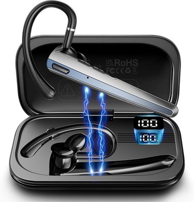 Bluetooth Headset with Microphone, Wireless Earpiece with Noise Cancelling Mi...