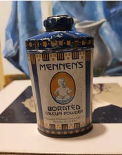 ANTIQUE MENNEN'S BORATED TALCUM POWDER TIN Bottle