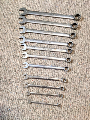 Snap On 11pc Flank Drive SAE Wrench set Standard 3/8 - 1   Combination Wrenches