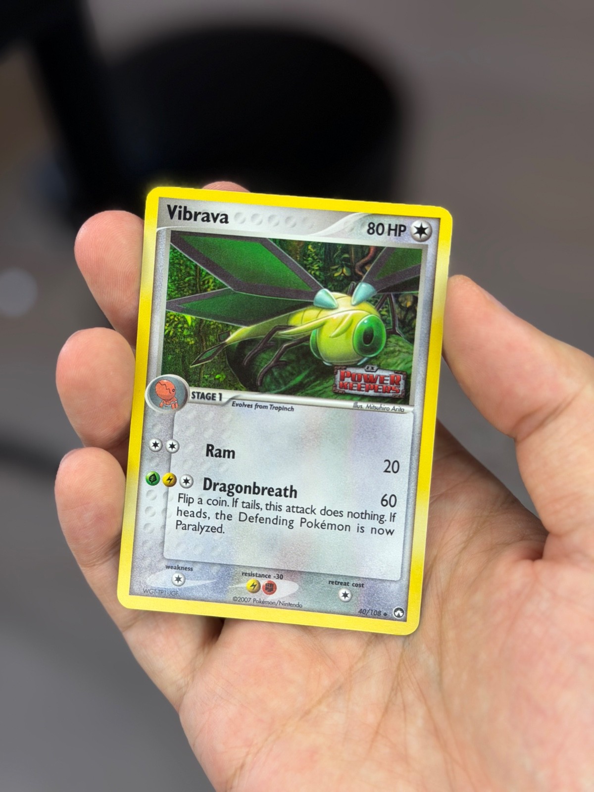 Pokemon Cards Vibrava 40/108 Reverse Holo STAMPED Power Keepers Uncommon