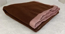 Vintage Retro Brown Tufted Acrylic Fleece Narrow Single Blanket 215 x 150cm