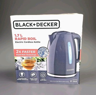 BLACK+DECKER 1.7L Rapid Boil Cordless Electric Kettle Auto Shut-Off KE1555GY