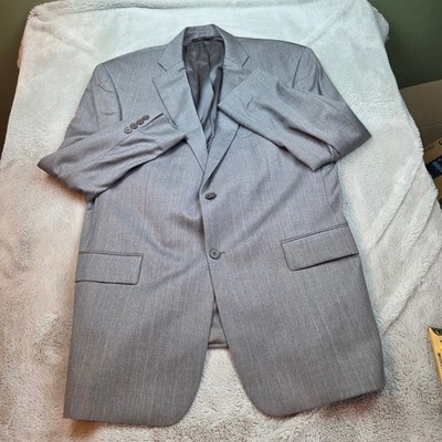 Sarar Wool Cashmere Sport Coat Mens 46R Italian Fabric 2-Button Blazer Gray New