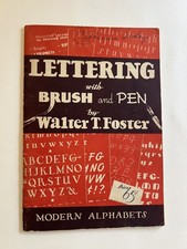 Lettering With Brush And Pen Book - Early Walter Foster - Vintage Art Book