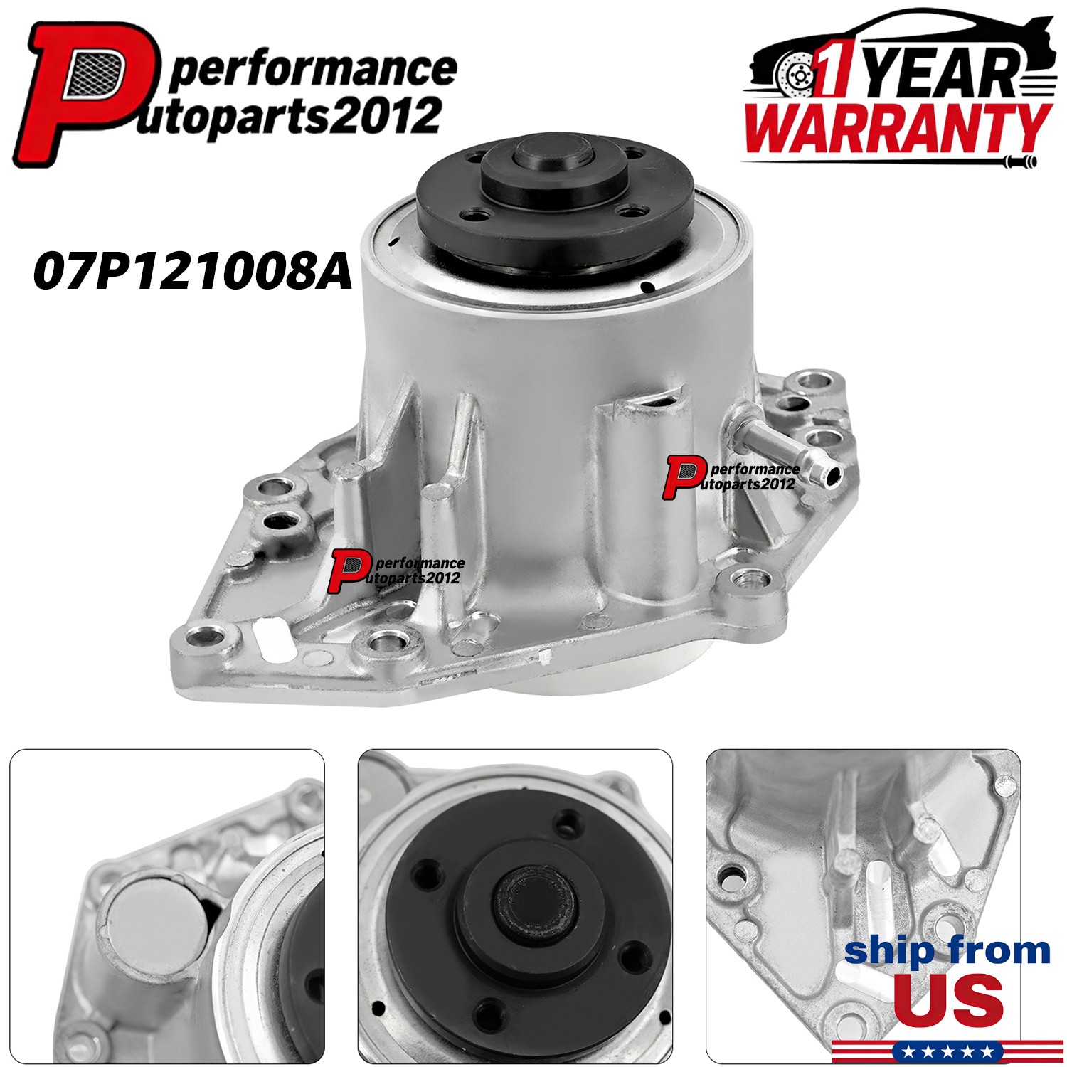 For 2017-2020 Bentley Bentayga 6.0L W12 Coolant Water Pump 07P121008A/B/C NEW