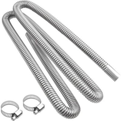 Abgasschlauch Stromerzeuger 200cm Edelstahl Anschlussclips Heizung