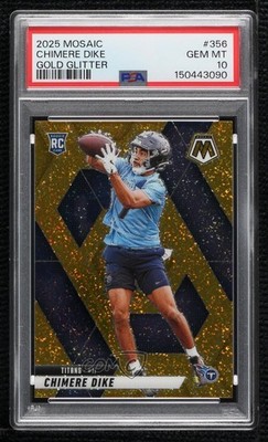 2025 Mosaic Rookies Gold Glitter Prizm 1/5 Chimere Dike PSA 10 Rookie RC 04qn