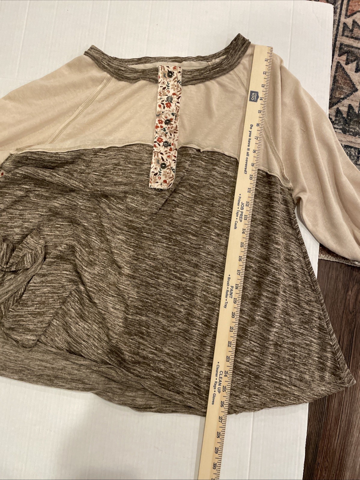 POL Top Size Large Patchwork Flared Floral Sleeve… - image 15