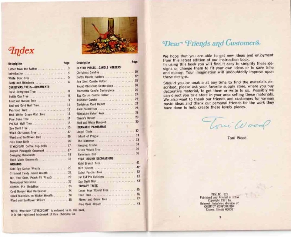 Christmas Ideas Craft Project Booklet Toni Wood Holiday Decor 1970's Vintage - Image 3 of 4
