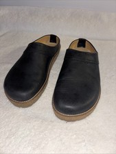 New Haflinger Mens Black Leather Hard Sole Slippers Black Size 44 US 10.5
