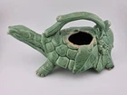 Vintage 1940's Nelson McCoy USA Pottery Jade Green Turtle Watering Can Antique