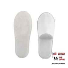 Disposable Hotel Slippers, Multi-Pack Closed Toe Non-Slip Guest Shoes 5 White