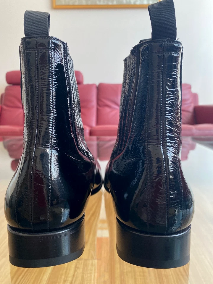 Botas TOM FORD talla 10.5 charol negro Kurt NWB $2490 Foto 2 de 4
