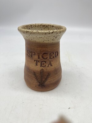 Handmade Studio Art Pottery Brown Stoneware Mug Cup Tumbler Speckled Spiced Tea